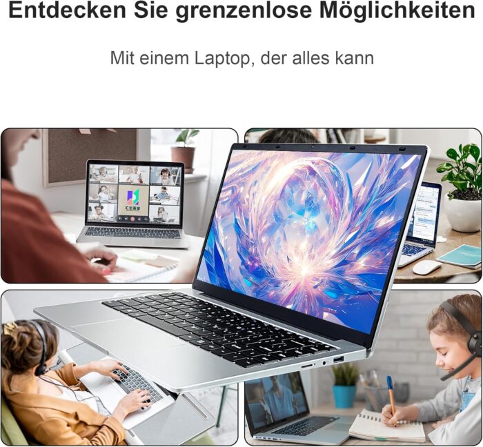 Elepad Laptop, 14.1Inch FHD IPS Screen, N4105 Processor, 6GB RAM 256GB SSD Expandable 1TB, Windows 11 Computer with 2 Stereo Speakers, WiFi-5, HDMI - Image 6