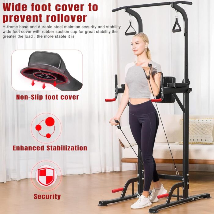 SKY LAND Pro Power Tower & Adjustable Sit-Up Bench Bundle – Heavy-Duty Steel, Multi-Function Home Gym Station for Dips, Pull-Ups, Push-Ups, Adjustable Angles Workout Bench - Image 7