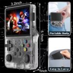 R36s Retro Handheld Game Console,3.5-in 640*480 IPS OCA HD MIPI Screen, 3200mAh OpenSource Linux System RK3326 and 1500 Games, Built-in 64GB TF Card Portable Video Gaming Console (Purple) - Image 7