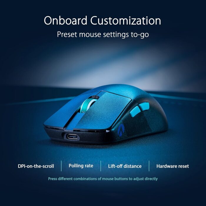 ASUS ROG Harpe Ace Aim Lab Edition Gaming Mouse, 54g Ultra-Lightweight, Low-latency Connectivity (2.4GHz RF, Bluetooth, Wired), 36K DPI Sensor, 5 Custom Buttons, Esports & FPS Gaming, Nvidia Reflex - Image 7