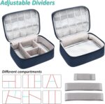 Electronics Organizer Bag, Waterproof Portable Travel Case for Cables Chargers Accessories, Multi-Purpose Digital Storage Pouch, Large Capacity, Navy, 1PCS - Image 4