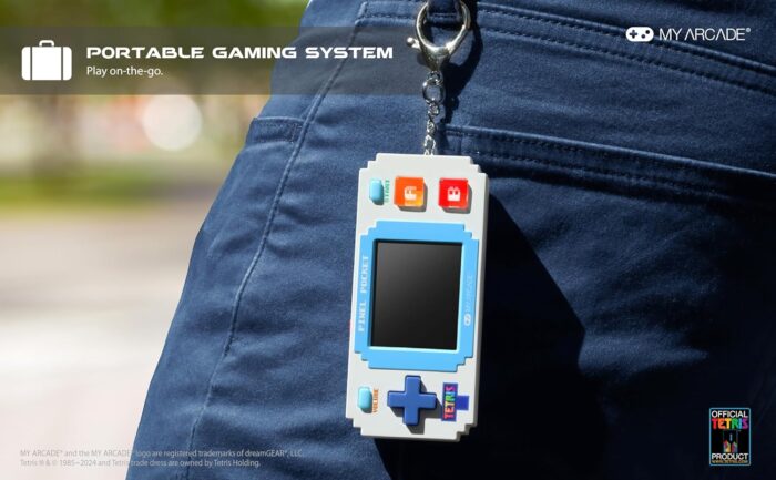 My Arcade Tetris Pixel Player: Officially Licensed Tetris Video Game, 10 Bonus Games, Portable Keychain Game for Kids and Adults - Image 3