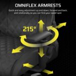 Corsair TC500 Luxe Gaming Chair – Premium Breathable Fabric – Wide Seat – Five-Way Adjustable Armrests – Adjustable Built-in Lumbar Support – 90-160 Degree Recline – Shadow - Image 6