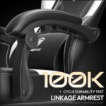 Dowinx Gaming Chair with Pocket Spring Cushion for Adults, Ergonomic Computer Chair with Footrest and Massage Lumbar Support, High Back Leather Game Chair for Office, Gaming, 300LBS, White - Image 8