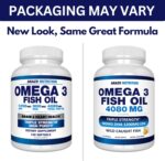 Arazo Nutrition Omega 3 Fish Oil 4,080mg - High EPA 1200mg + DHA 900mg Triple Strength Burpless Capsules (120 Count) - Image 9