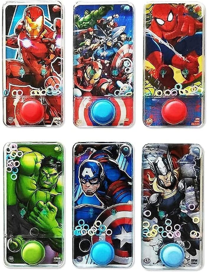 Colourful super hero, Transparent Water Game for Kids | Ring Game, Handheld Game, Water Video Game Console for Kids | 6 Piece (Design as per Availability)