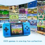 WELLST·G Handheld Game for Kids -Preloaded 220 Retro Video Games, Portable Gaming Player with Rechargeable Battery 3.0" LCD Screen, Mini Arcade Electronic Toy Gifts for Boys Girls (Blue) - Image 2