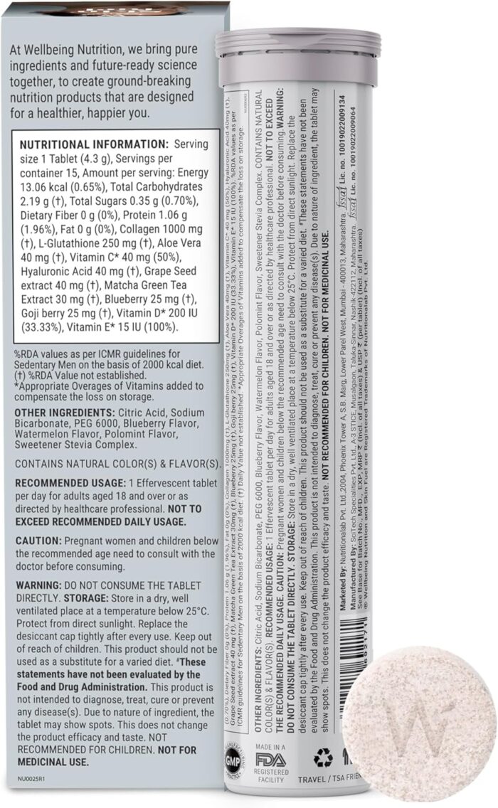 Wellbeing Nutrition Fuel Skin Collagen Builder, L-Glutathione, Hyaluronic Acid - Image 7