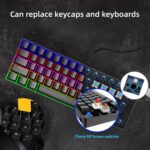infino Wireless Bluetooth Tri-Mode (2.4G/Bluetooth/USB-C) Mechanical Keyboard, Multi-Platform Support (Windows/Mac/Linux/Tablet), Rechargeable 61-Key RGB Backlit Brown Switch Gaming Keyboard - Image 7