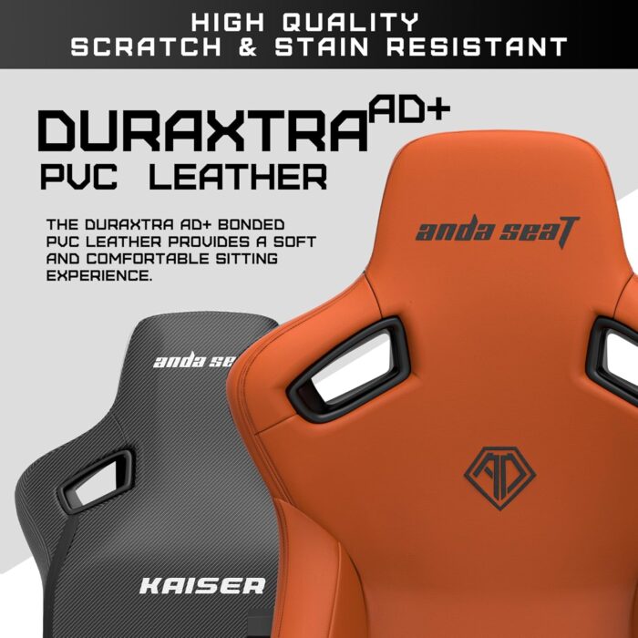 Anda Seat Kaiser-3 Large -Premium Ergonomic Gaming/Office Chair with Magnetic Memory Foam Neck Pillow Support-PVC leather Orange -AD12YDC-L-01-O-PVC - Image 6