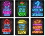 Simimi art Colorful video Game Print Video Game Themed Print Room Wall Decoration, Gamer Wall , 6PCS Controller, Gamer,Teen boy bedroom,Game Room,Kids Room,Unfamed set of 6(8"X10