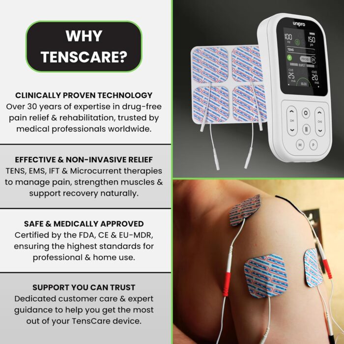 TensCare Unipro | 4-in-1 Rehabilitation Device for Professional Use | TENS, EMS, IFT & Microcurrent | Professional-Grade Muscle Strengthening & Physiotherapy | 70 Programs - Image 5