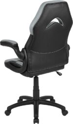 Flash Furniture X10 High-Back LeatherSoft Racing Style Gaming Chair with Flip-Up Arms, Ergonomic Padded Swivel Computer Chair, Gray/Black - Image 5