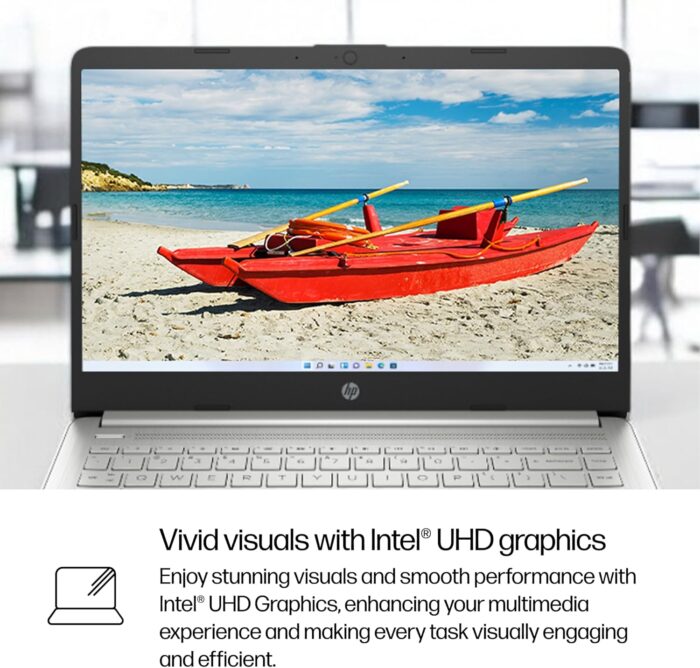 HP 14" Laptop, HD Display, Intel Core i3-1215U, 8GB RAM, 256GB SSD, Intel UHD Graphics, Windows 11 Home in S Mode, Natural Silver, 14-dq5009nr - Image 8