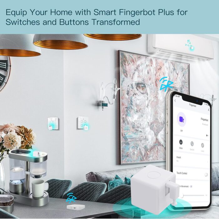 MOES Fingerbot Smart Switch Pusher, Touch Control, Tuya/Smart Life App Control, Requires BLE Hub for Timer, Voice Control, Compatible with Alexa, Google Home, and IFTTT, 1 Fingerbot - Image 3