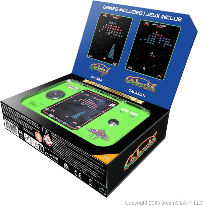 My Arcade Galaga/Galaxian Pocket Player Pro: Portable Video Game System with 2 Games, 2.75" Color Display, Ergonomic Design - Image 6