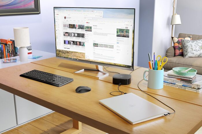 HP M32f Ultraslim Monitor 31.5 Inch, Full HD 1080p, 7ms Response Time, 2x HDMI, 1x VGA, Anti Glare, Blue Light Filter, Flicker Free, HP Eye Ease with Eye Safe Certification, Silver and Black - Image 7