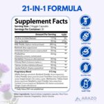 Liver Cleanse Detox & Repair Formula – 22 Herbs Support Supplement: Milk Thistle Extracts Silymarin, Beet, Artichoke, Dandelion, Chicory Root – Arazo Nutrition USA - Image 2
