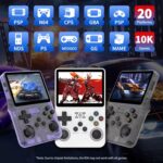 R36s Retro Handheld Game Console,3.5-in 640*480 IPS OCA HD MIPI Screen, 3200mAh OpenSource Linux System RK3326 and 1500 Games, Built-in 64GB TF Card Portable Video Gaming Console (Purple) - Image 3