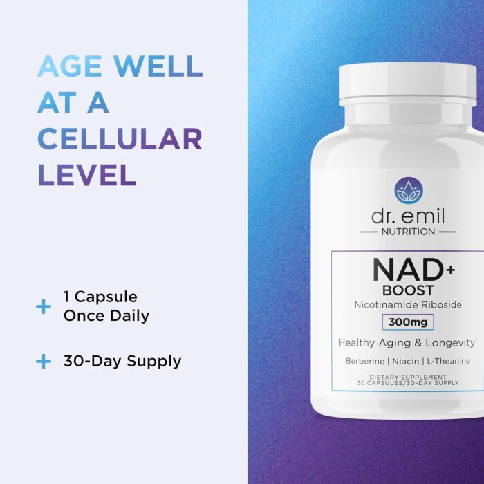 DR. EMIL NUTRITION NAD+ Boost - Nicotinamide Riboside Supplement for Longevity, Healthy Aging & Cellular Regeneration - NAD Supplement with with Berberine, L-Theanine & Niacin - 30-Day Supply - Image 6
