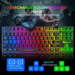 FELICON Gaming Keyboard and Mouse Combo,88 Keys Compact Rainbow Backlit Mechanical Feel Keyboard,RGB Backlit 6400 DPI Lightweight Gaming Mouse with Honeycomb Shell for Windows PC Gamers (Black) - Image 4