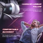 Homall Gaming Chair, Computer Chair with Footrest and Massage Lumbar Support, Ergonomic High Back Video Game Chair with Swivel Seat and Headrest (White) - Image 5