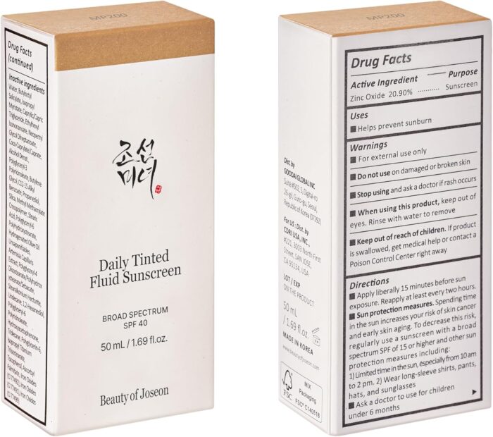 Beauty of Joseon Daily Tinted Fluid Sunscreen 12 Shades for Face Moisturizing Broad Spectrum SPF 40 Korean Skincare 50ml, 1.69 fl.oz #MP200 - Image 8
