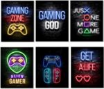 Gamer Room Decor Posters for Boys | Video Game Wall Art | Fashion Gaming Posters for Game Room (Unframed, 8x10 Inch, 6 Pieces)