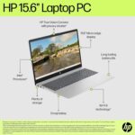 HP Laptop 15-fd0111ne, 15.6" Full HD Display, Intel® Core™ i7-1255U, 16GB RAM, 512GB SSD, Intel® Iris® Xe Graphics, Windows 11 Home, Keyboard English/Arabic, Natural silver [B21RHEA] - Image 3