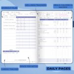 Clever Fox Fitness & Food Journal – Nutrition & Workout Planner for Women & Men – Diet & Gym Exercise Log Book with Calendars, Diet & Training Trackers - Undated, A5 Size, Hardcover (Mystic Blue) - Image 5