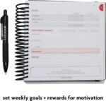 Fitlosophy Fitbook: Fitness Journal And Planner For Workouts, Weight Loss And Exercise, Black Single (12-Week), 16.5 X 14.5 - Image 5