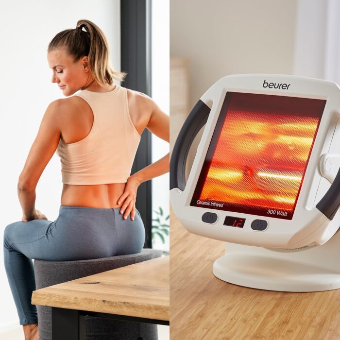 Beurer IL50 Infrared Heat Lamp, Soothing Heat For Colds And Muscle Tension, Infrared Light Therapy with 300 watts, Improves Blood Circulation, 100% UV Blocker, Medical Device - Image 4
