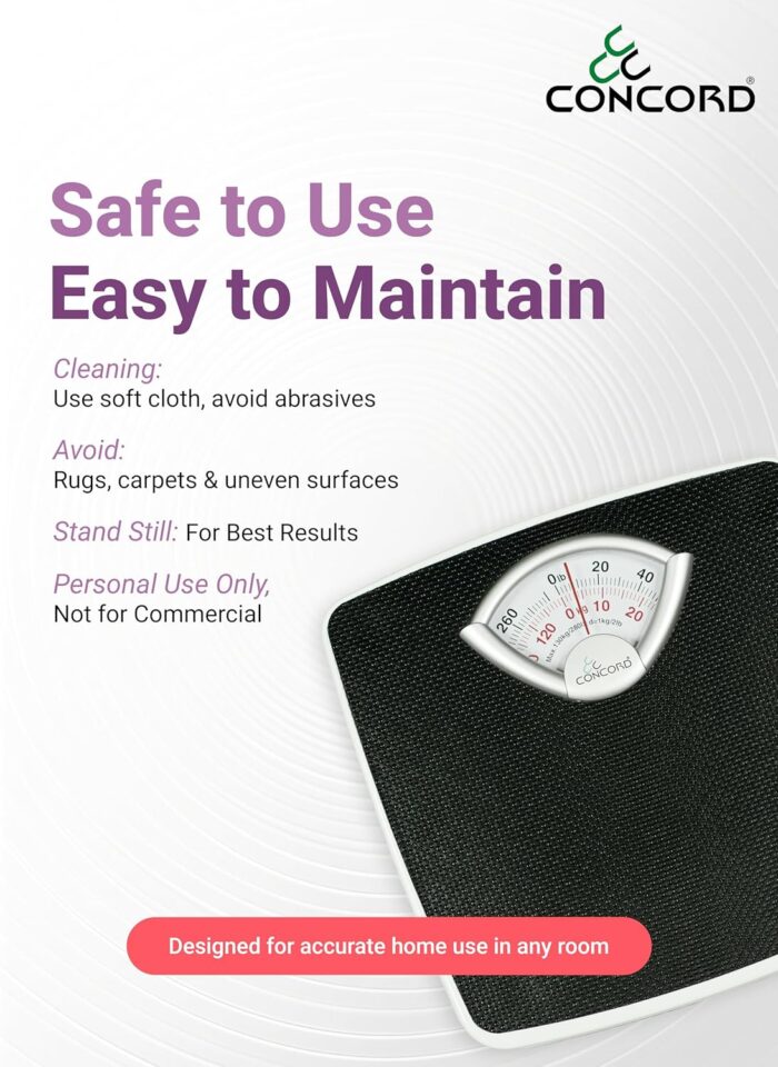 Concord Bathroom Human Weighing Scale BR-9201 Analogue Manual Mechanical Personal Device, 130kg Capacity, Blue - Image 6
