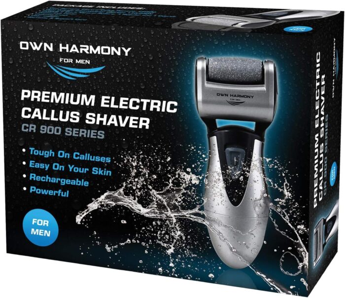 Electric Callus Remover for Feet: Best Pedicure Tools for Men by Own Harmony with 3 Rollers (Powerful), Electronic Pedi Spa Foot File Care – Perfect for Hard, Cracked, Dry, Dead Skin (USB Cable)
