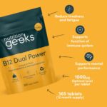Vitamin B12 Tablets High Strength - 1 Year Supply (365 Tablets) - 1000mcg Dual Power B12 Vitamin Complex with Methylcobalamin & Adenosylcobalamin - Vegan Supplement - (Packaging Design May Vary) - Image 4