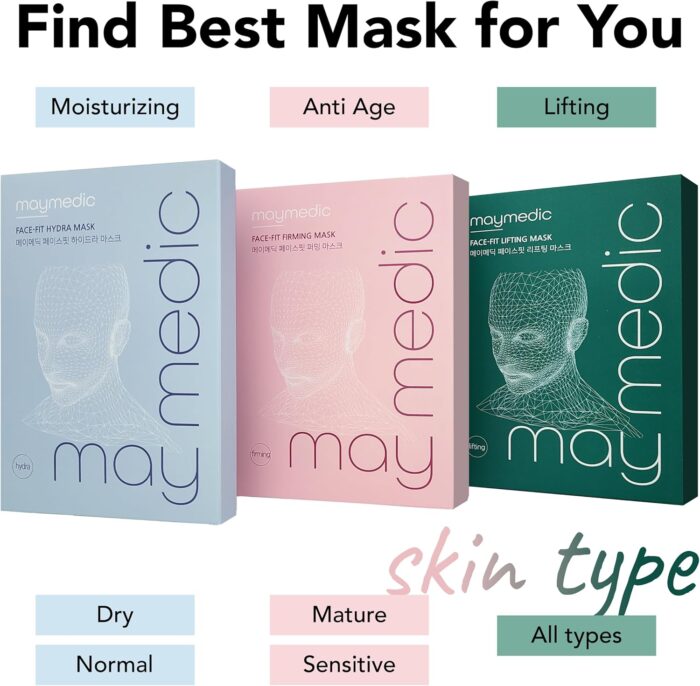 MAYMEDIC Korean Face Sheet Mask with Collagen - Natural Beauty Skincare For All Skin Types - Firming Mask for Women & Men - Image 6