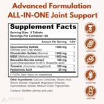 Arazo Nutrition Glucosamine Chondroitin Turmeric Msm Boswellia Joint Support Supplement for Relief (10oz,180 Tablets) - Image 2