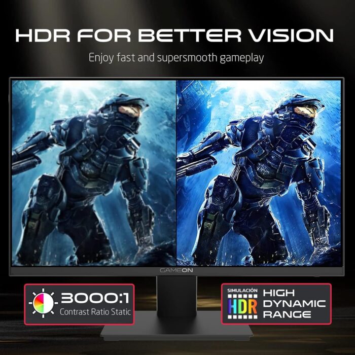 GAMEON 24 inch monitor, Full HD 1920x1080p HDMI and VGA with Ergonomic Tilt, Eye Care Technology with Blue Light Filter and Anti-Glare, Adaptive-Sync and Built-in-speakers - Image 5