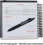 Fitlosophy Fitbook: Fitness Journal And Planner For Workouts, Weight Loss And Exercise, Black Single (12-Week), 16.5 X 14.5 - Image 2