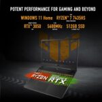 ASUS TUF Gaming A15 FA506NCR-HN044W AMD R7-7435HS/16GB RAM/512GB SSD/NVIDIA GeForce RTX 3050 4GB/15.6 FHD(1920x1080) 144Hz/Windows11 Home/1-Zone RGB/Eng-Arb Keyboard - Graphite Black - Image 3
