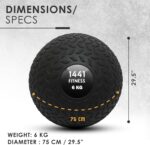 1441 Fitness Z Grip Slam Ball - Weighted 2 Kg to 30 Kg for CrossFit, Strength Training, Cardio Exercise - Non-Bouncing Medicine Ball for Core Workouts - Image 3