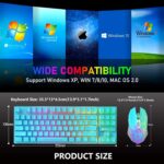 Wireless Gaming Keyboard and Mouse Combo with 87 Key Rainbow LED Backlight Rechargeable 3800mAh Battery Mechanical Feel Anti-ghosting Ergonomic Waterproof RGB Mute Mice for Computer PC Gamer (Blue) - Image 9