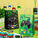 Video Game Party Favors for 12 Guests, 110pcs Games Party Gift Set Including Video Game Wristband Slap Bracelets Keychain Vip Pass Ticket Games Goodie Bags etc Gaming Party Favors - Image 3