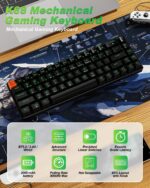 SOHOMACH Wireless Mechanical Keyboard, 60% Hot Swappable Bluetooth Keyboard with RGB Lighting, 68 Keys, 2.4GHz/USB-C/BT5.0, for PC Mac Laptop Windows Gamer, Black - Image 3