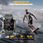 Military Smartwatch for Men Outdoor Tactical Sports Watch 5ATM Waterproof 1.71 Inch Fitness Tracker Heart Rate Sleep Monitor Smart Watch Compatible with Android iPhone Samsung (GreenExBand) - Image 5