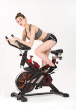 SKY LAND Indoor Spin Bike – Adjustable Stationary Exercise Bike with 8KG Flywheel, 10-Level Magnetic Resistance, LCD Display, Quiet Belt Drive & Transport Wheels for Home Gym Workouts (Black) EM-1548 - Image 5
