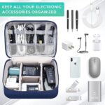 Electronics Organizer Bag, Waterproof Portable Travel Case for Cables Chargers Accessories, Multi-Purpose Digital Storage Pouch, Large Capacity, Navy, 1PCS - Image 3