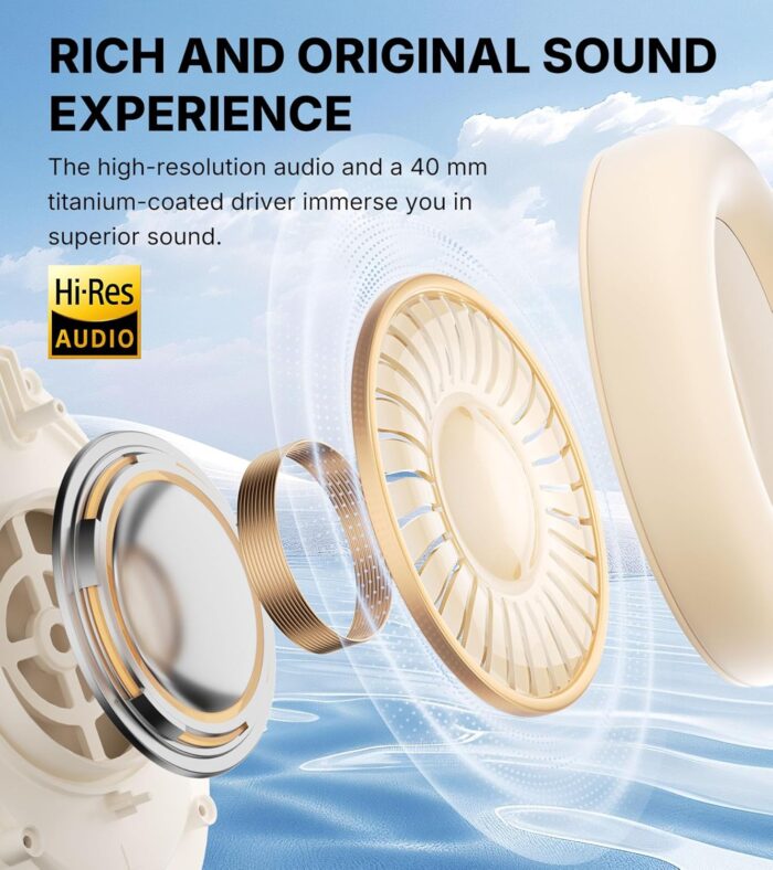 Edifier WH700NB Pro Wireless Headphones, 43dB ANC, Hi-Res Audio, 55H Playtime, Bluetooth 5.4, Multi-Device Pairing, AI Noise Reduction Calls, Fast Charging, Foldable Over-Ear Design (Black) - Image 2