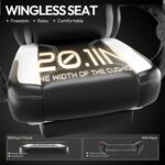 Dowinx Gaming Chair with Pocket Spring Cushion for Adults, Ergonomic Computer Chair with Footrest and Massage Lumbar Support, High Back Leather Game Chair for Office, Gaming, 300LBS, White - Image 5