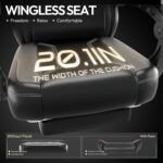 Dowinx Gaming Chair with Pocket Spring Cushion, Ergonomic Game Chair with Footrest and Massage Lumbar Support for Adults, High Back Leather Computer Chair for Office Gaming 300LBS, Grey - Image 5